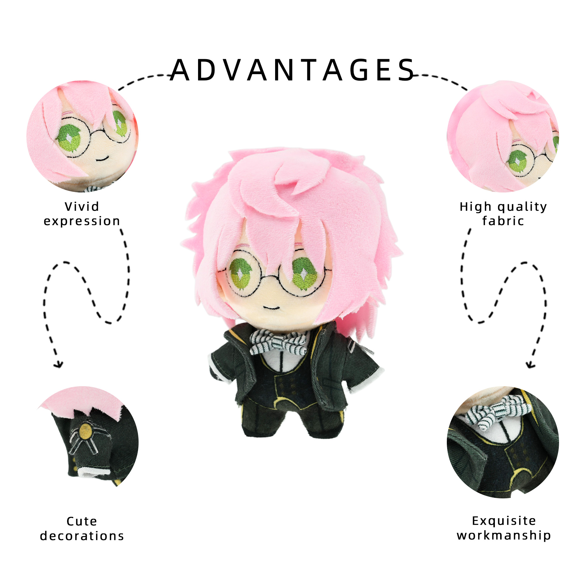 Custom Plush Mini Doll Kpop Anime Figure Toys 10cm Cartoon Character Design Manufacturer Cute Gift for Birthday