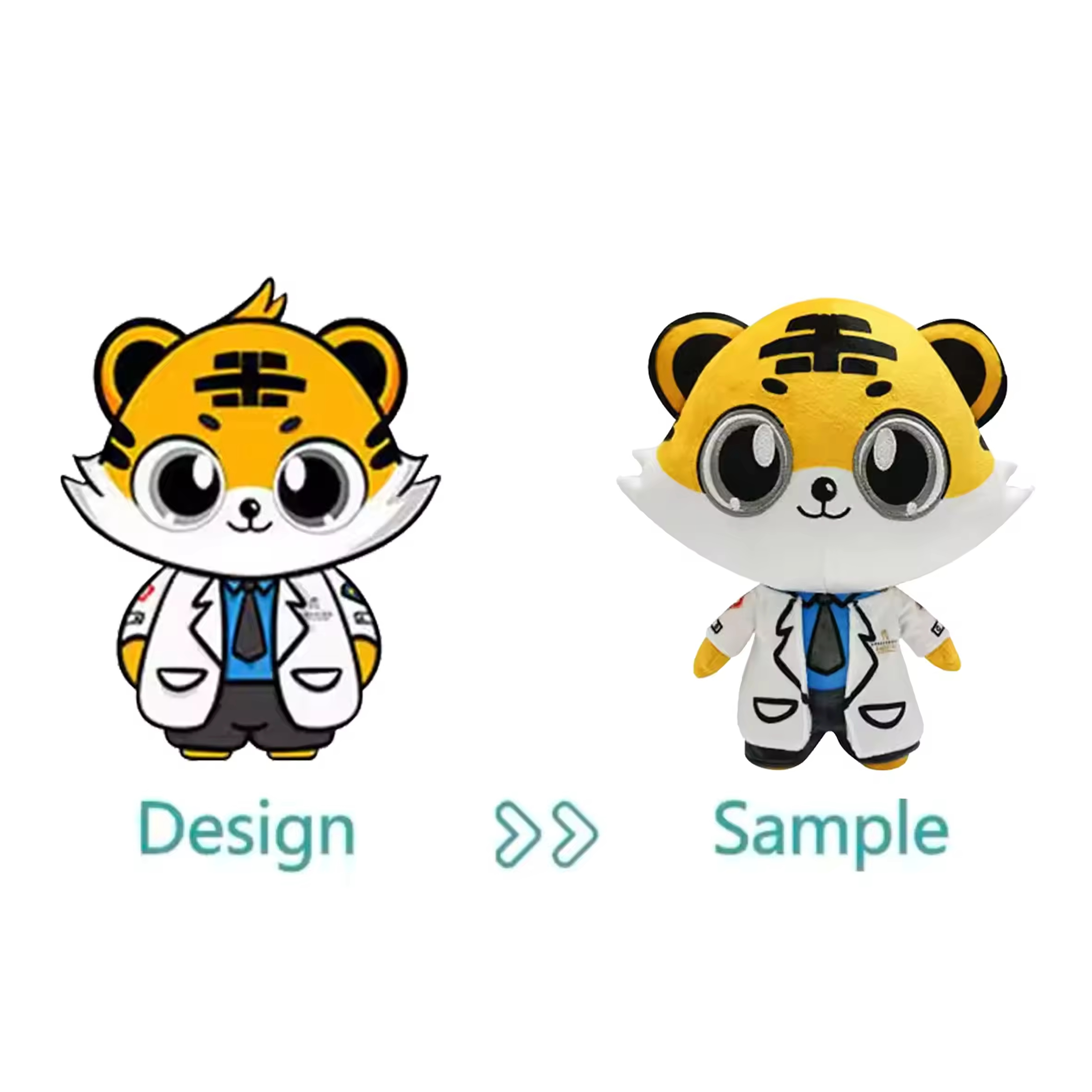Customization Personalized Organic Cotton Plush Tiger Mascot Height Kindness Manufacturer OEM Sports Event Stuffed Animal Toys