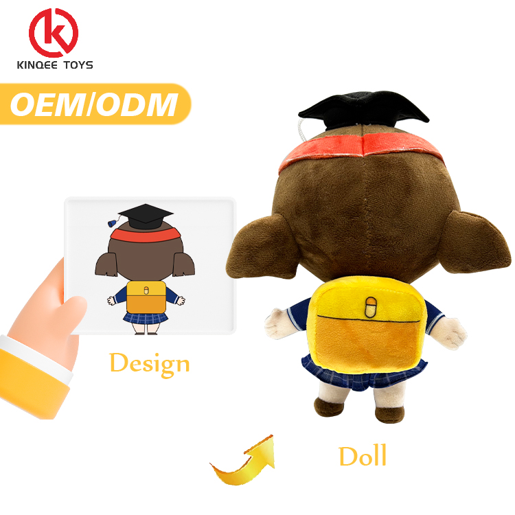 Kinqee Custom 10-20cm Stuffed Animal Cute Plush Figure Toys Custom Soft Stuffed Toy Character Anime Plush Doll Gift for Children