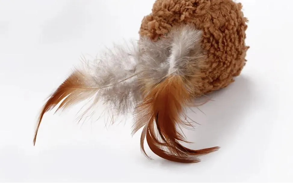 Handmade Cat Ball Feather Plush Pet Cat Toy