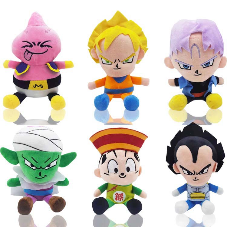Factory 4" 8" Dragonball Plush Toys Goku Vegeta Anime Cartoon Character Plush Toys for Claw Machine Doll Kids Gifts