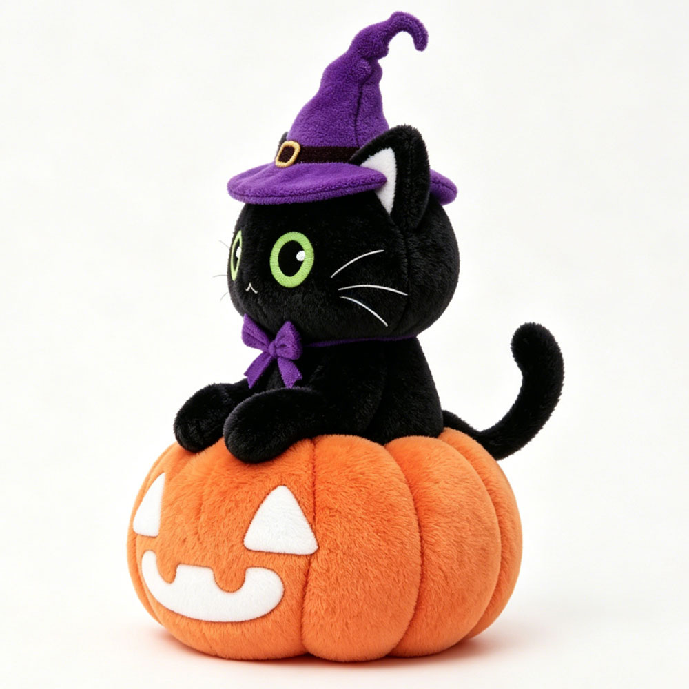 Custom Halloween Plush Toy OEM ODM Witch Hat Delicate Stuffed Animal for Holiday Decoration Fans Souvenir Cosplay Kids Gift