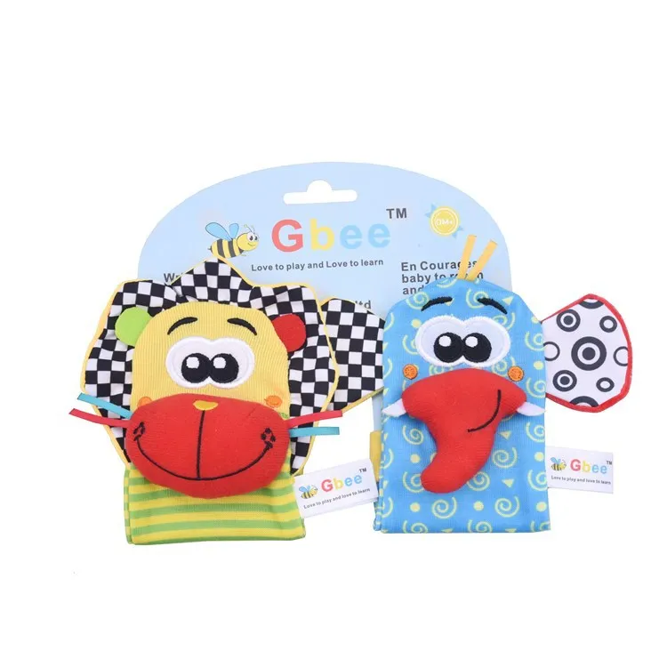 2025 Lion Design Baby Plush Kids Toy Wrist Rattle, Cartoon Toldder Socks Set, Infant Educational Toys