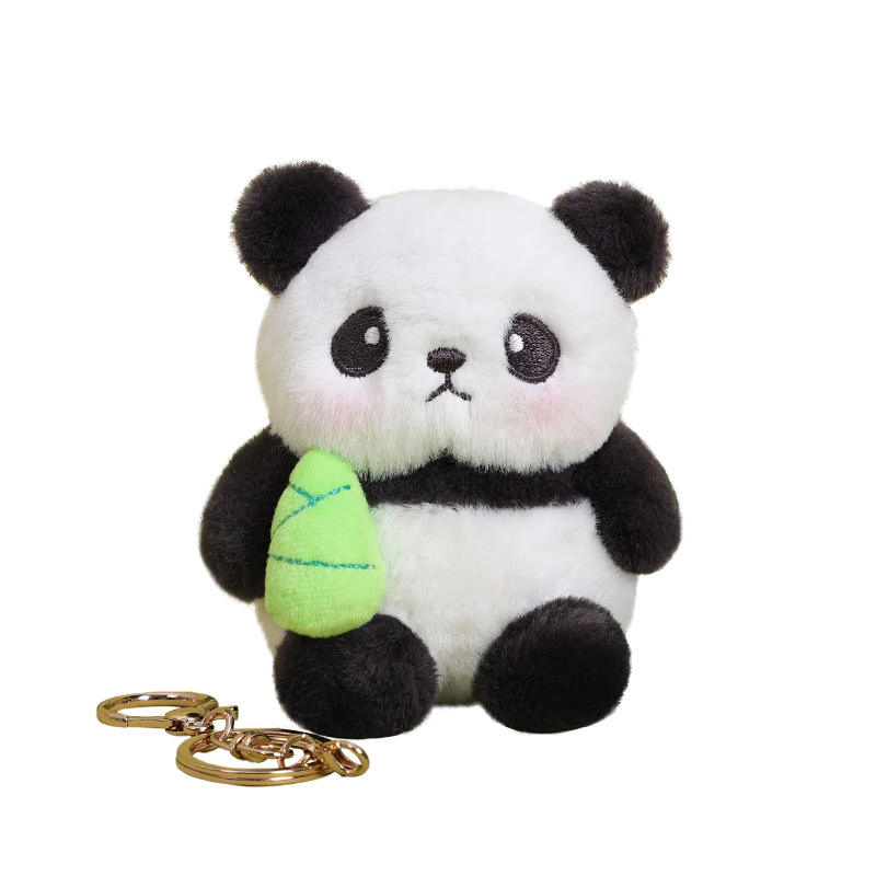 Custom Panda Stuffed Animal Plush Toys in Green Bamboo Plushies Cute Zoo Souvenir Dollgift for Girls