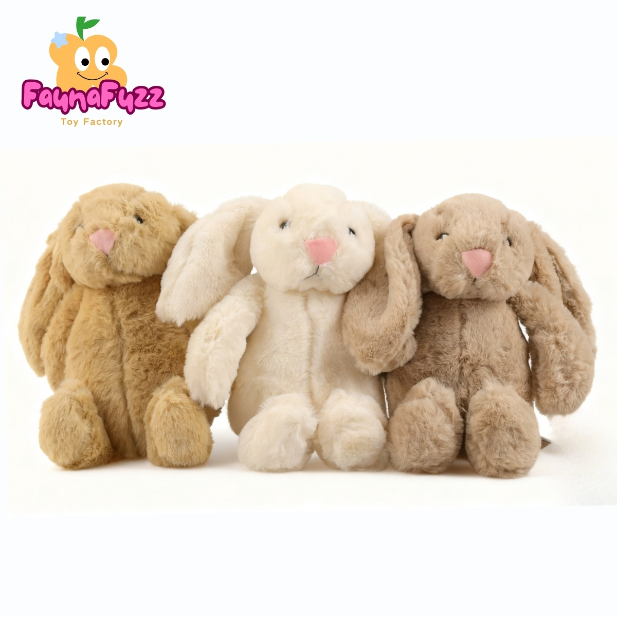 Custom Cotton Animal Stuffed Toy Cute Long-Ear Rabbit EN71 Certified 30cm Bunny Plush Toy for Children Interactive for