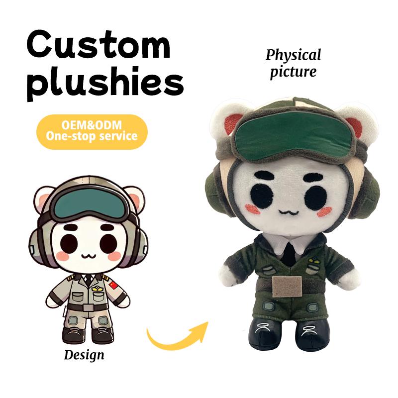 OEM/ODM Customizable Camo Panda Plush Doll Super Soft Plush With Mini Clothes Stress Relief As Gifts Promotions