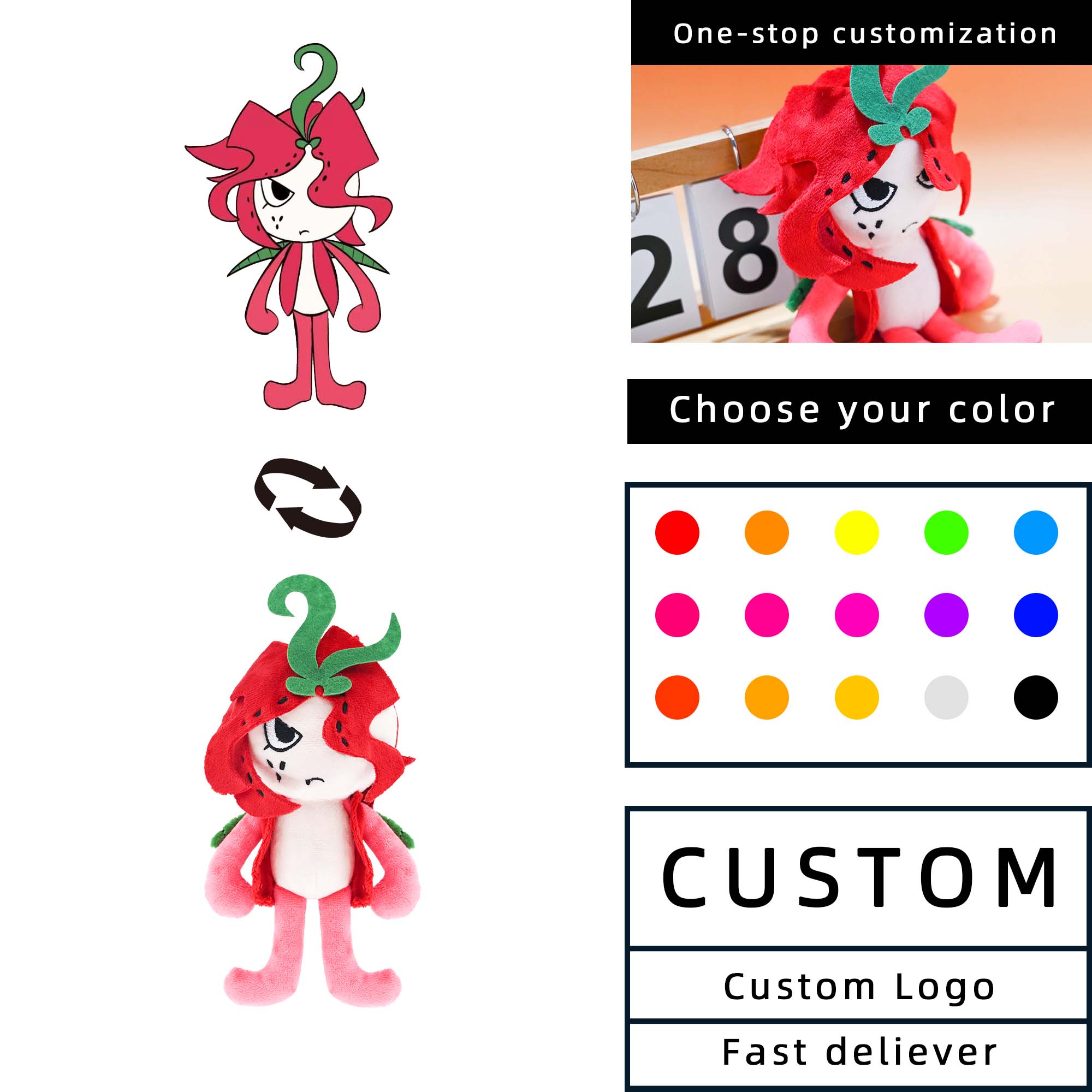 Eco-friendly Material Super Soft Plush Fruit Series Create Your Own Plush Doll Custom Dragon Fruit Plushies