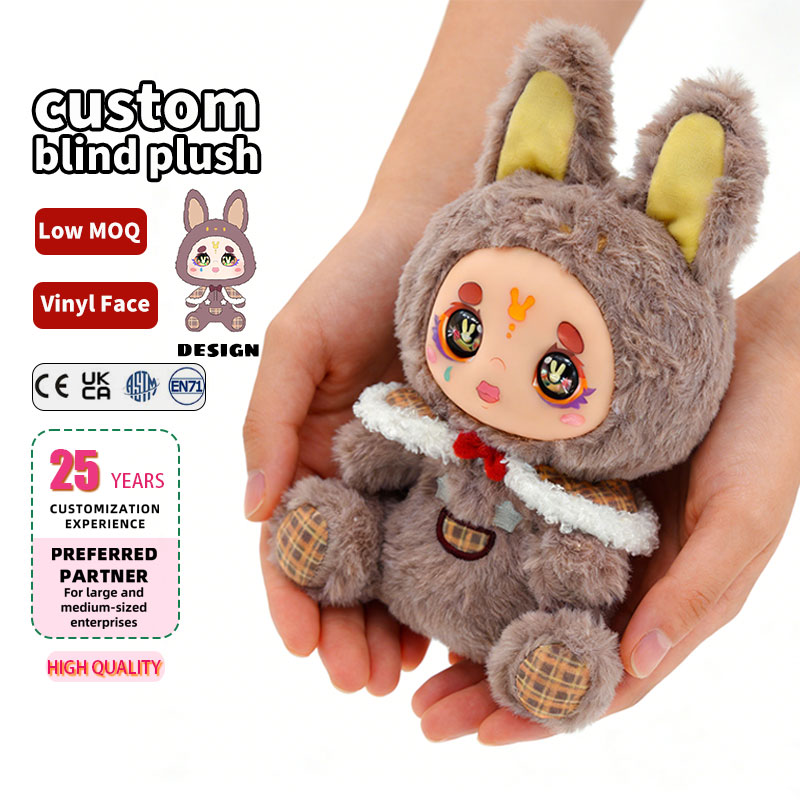 Popular Mystery Vinyl Face Plush Doll Collectible Characters Plushies Keychain Bag Charms Blind Box Plush Custom