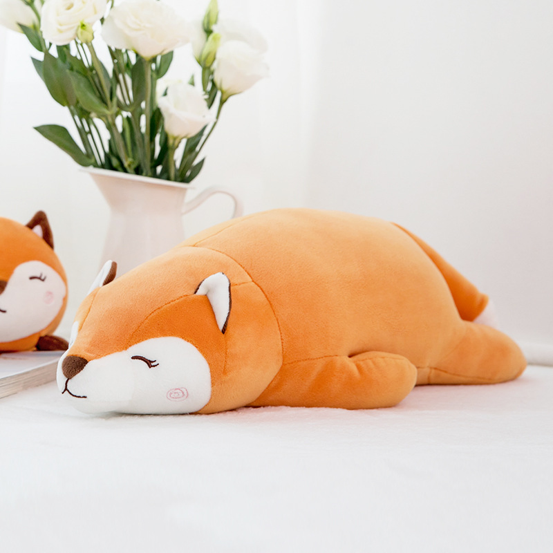 Custom Kids Plush Handmade Cartoon Cute Fox Plush Toy Sleeping Fabric Kids Plush Stuffed Toy