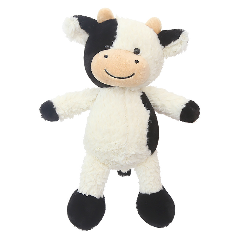 Black and White Smile Cow Cross Border Plush Doll with PP Cotton Filling Cute Birthday Gift for Girls