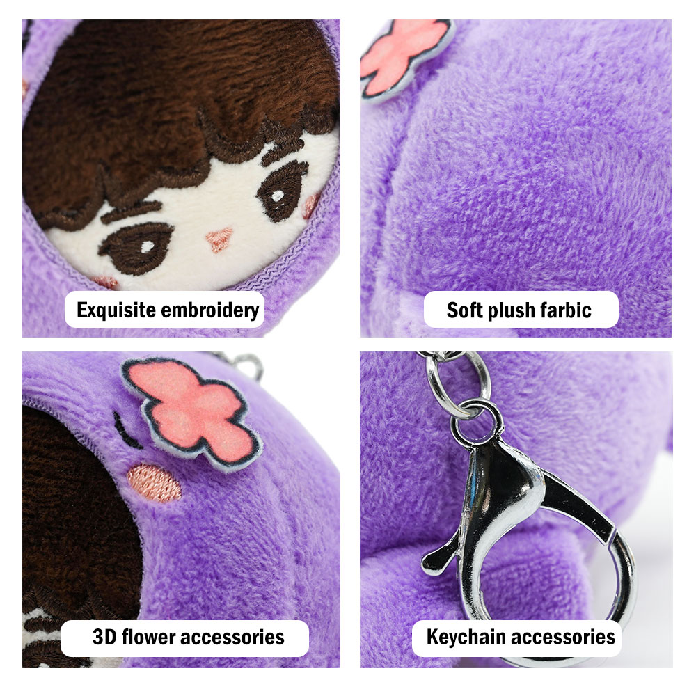 OEM ODM Custom Cute Manga Anime Plush Keychain Toys Pendant Doll Juguetes Mini Stuffed Custom Blind Box Plush Keychain