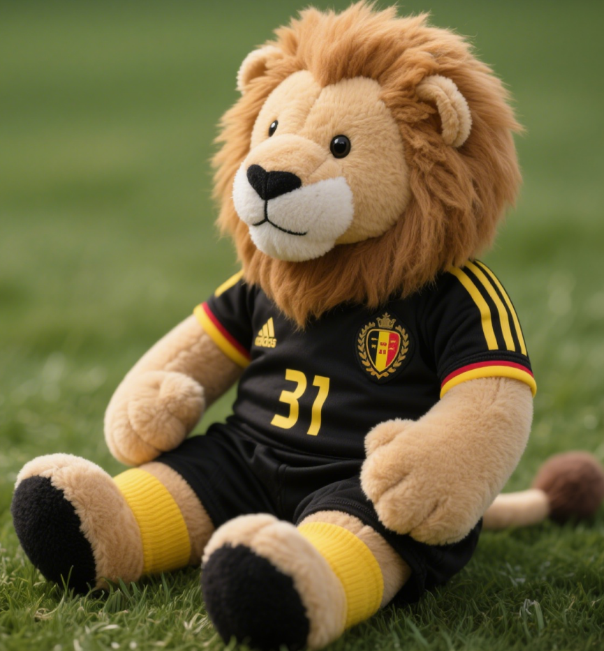 Football Team Mascot Lion Plush PP Cotton Soft Cuddly Exquisite Stitching Birthday OEM ODM for Club Fan Stores