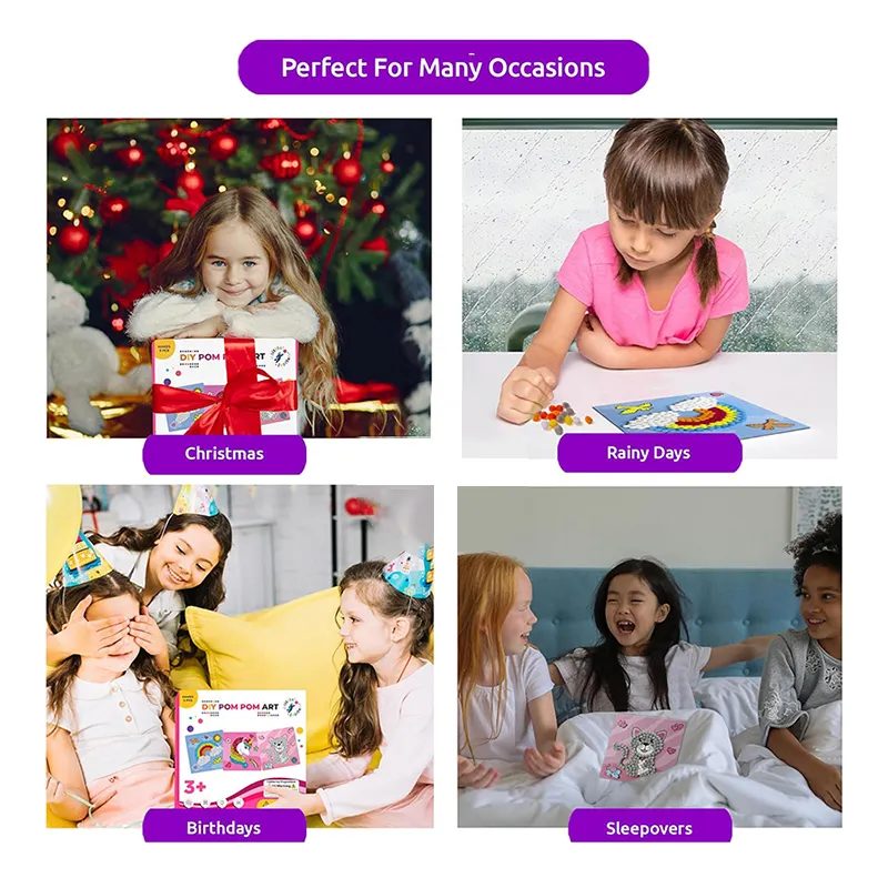 Children Plush Ball Paste Painting Kindergarten Handmade DIY Material Package Toys