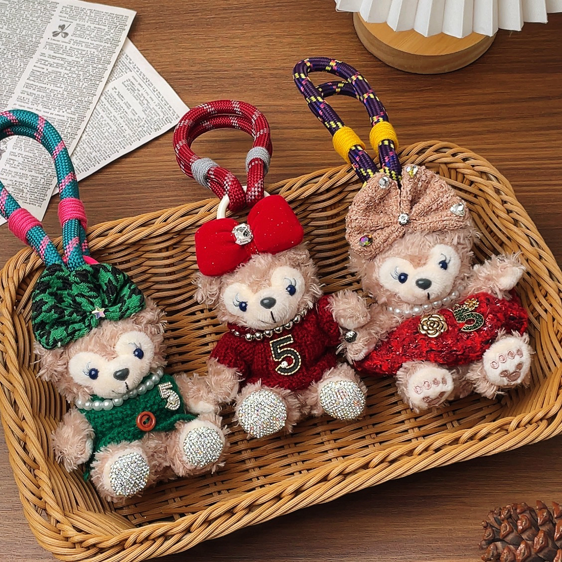 Handmade Plush Doll Toy Keychain Cute Cartoon Plush Doll Bag Pendant Car Key Chain Christmas New Year Wedding Gift for Sale