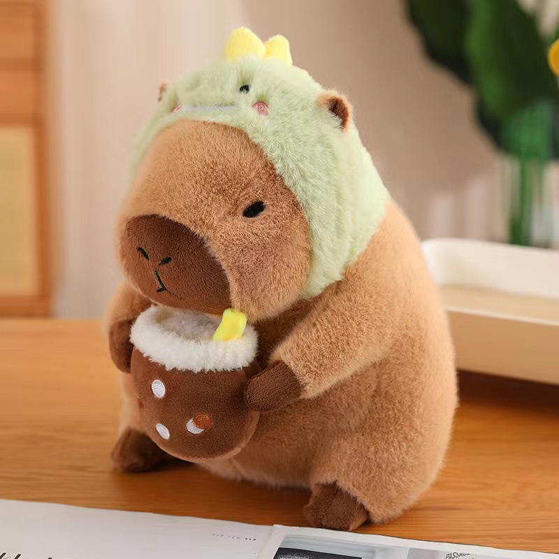 IN STOCK Kawaii Cute Soft Peluches Plushie Animal Capibara Toy Boba Bubble Tea Capybara Stuffed Plush Toys