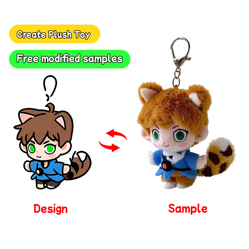 Plush Manufacturer Anime Doll Personalized Plush Toy with Bag Custom Plush Keychain