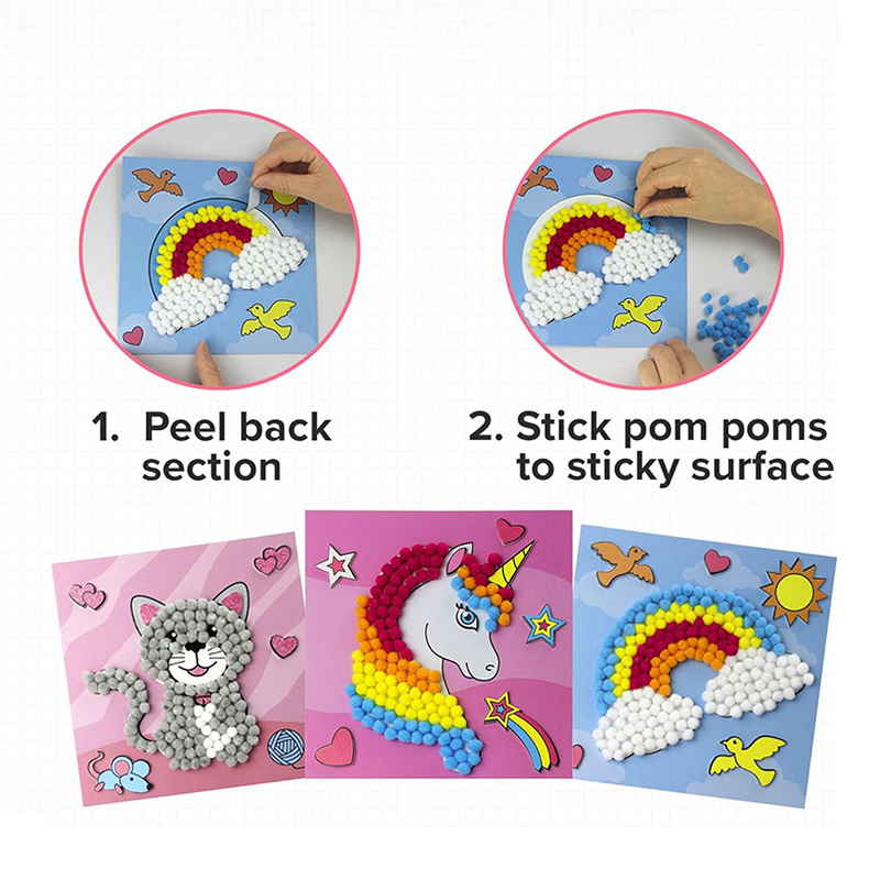 Children Plush Ball Paste Painting Kindergarten Handmade DIY Material Package Toys