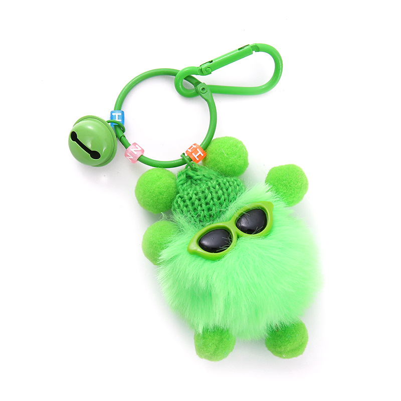 Elf Plush Keychain Toy Soft Rabbit Fur Plush Ball Keychain Plush Doll Car Bag Pendant Cute Anime Plush Pomball Keychain