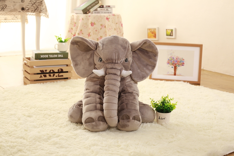 Best Selling 40cm Super Soft Stuffed Elephant Pillow Action Figure Comfort Toy for Baby Children PP Cotton Filled Plush Toy Gift