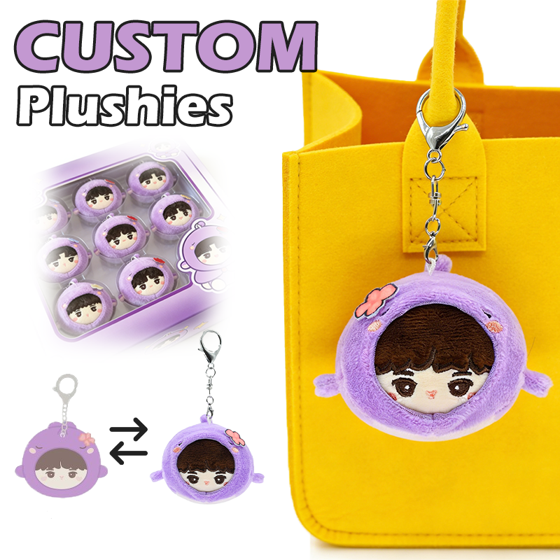 OEM ODM Custom Cute Manga Anime Plush Keychain Toys Pendant Doll Juguetes Mini Stuffed Custom Blind Box Plush Keychain