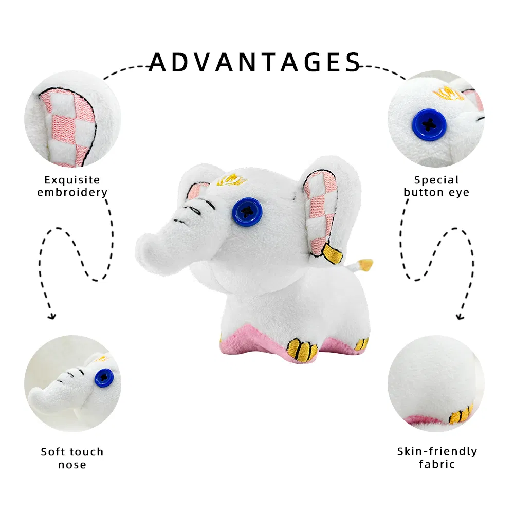 Hot Selling Cotton Peluches with PP Filling Custom Elephant Soft Plush Stuffed Animal Toy Children's Gifts
