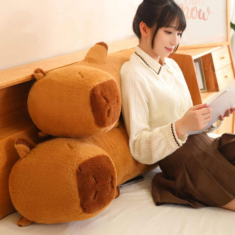 Wholesale Price OEM Manufacturer Personalized Doll Custom Design Super Soft Stuffed Animals Cute Cartoon Strip Giant Plush Capybara Pillow Toys Factory