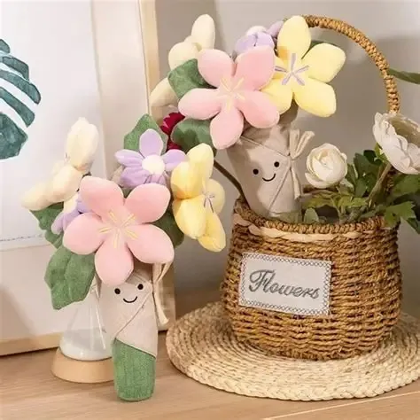 Hot Sales Plush Flower Colorful Beautiful Flower Gift Plush Toy Promotional Gift