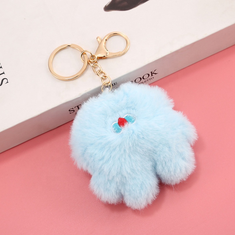 Cute Soft Plush Lightweight Key Chains Custom Pom Pom Fluffy Doll Toys Bag Holdler Pendant