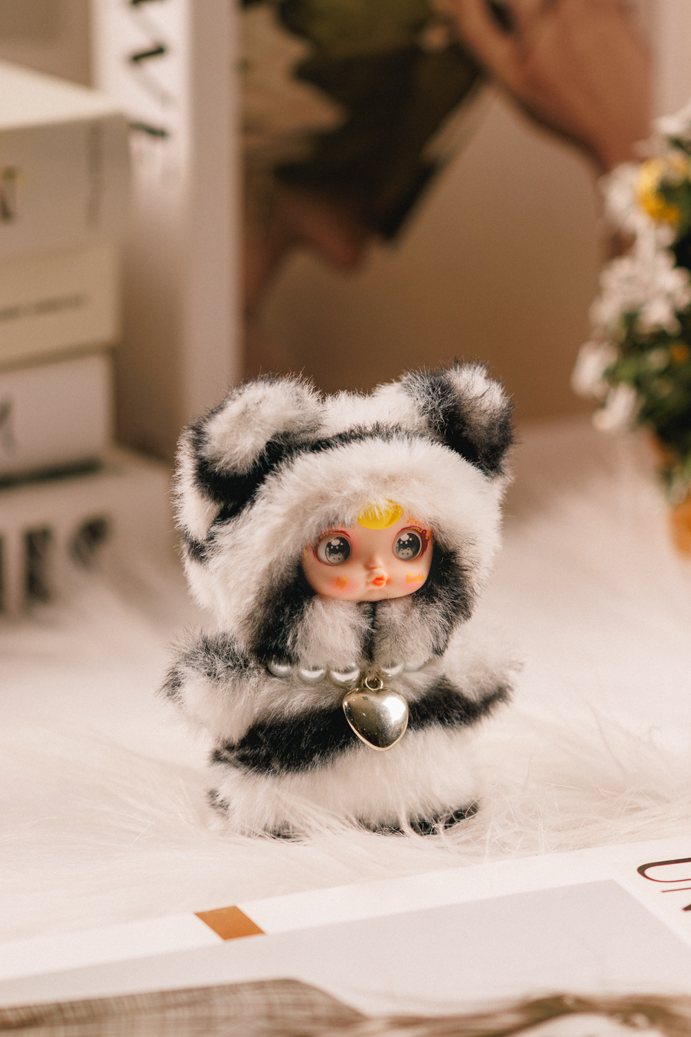 Yumi Wonderful Words Yomi Animal-Themed Plush Stuffed Figure 1/6 Scale Rotatable Eyes Kawaii Collectible Unisex Keychain Toy Box