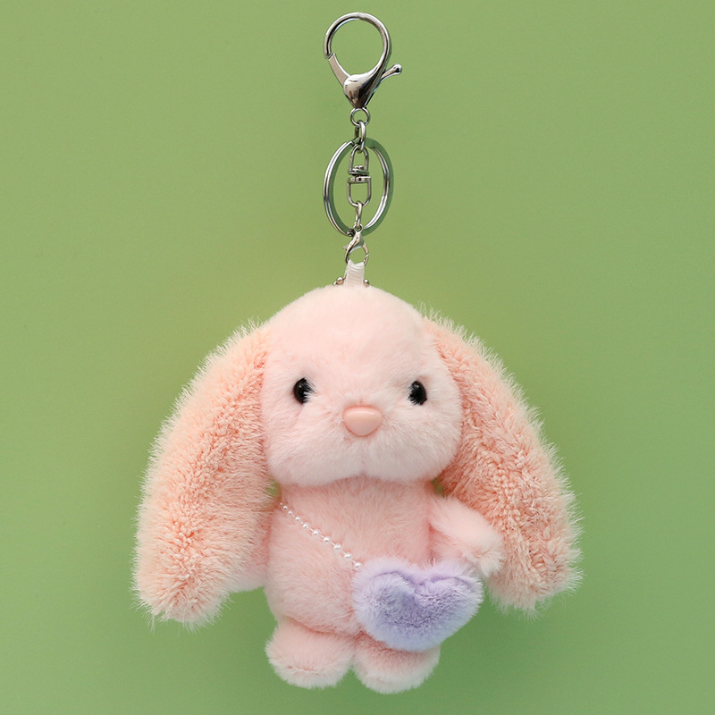 4 Inch Cute Simulation Soft Cartoon Plush Rabbit Bunny Teddy Bear Dog Sheep Keychain Toy