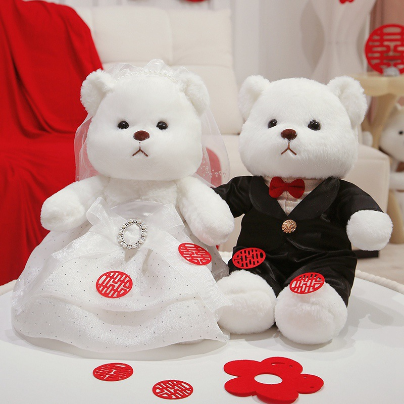 Wholesale Price OEM Manufacturer Personalized Peluche Plushie Collectible 100% Polyester Fabric Super Soft Stuffed Plush Toys Custom Wedding Teddy Bear Factory
