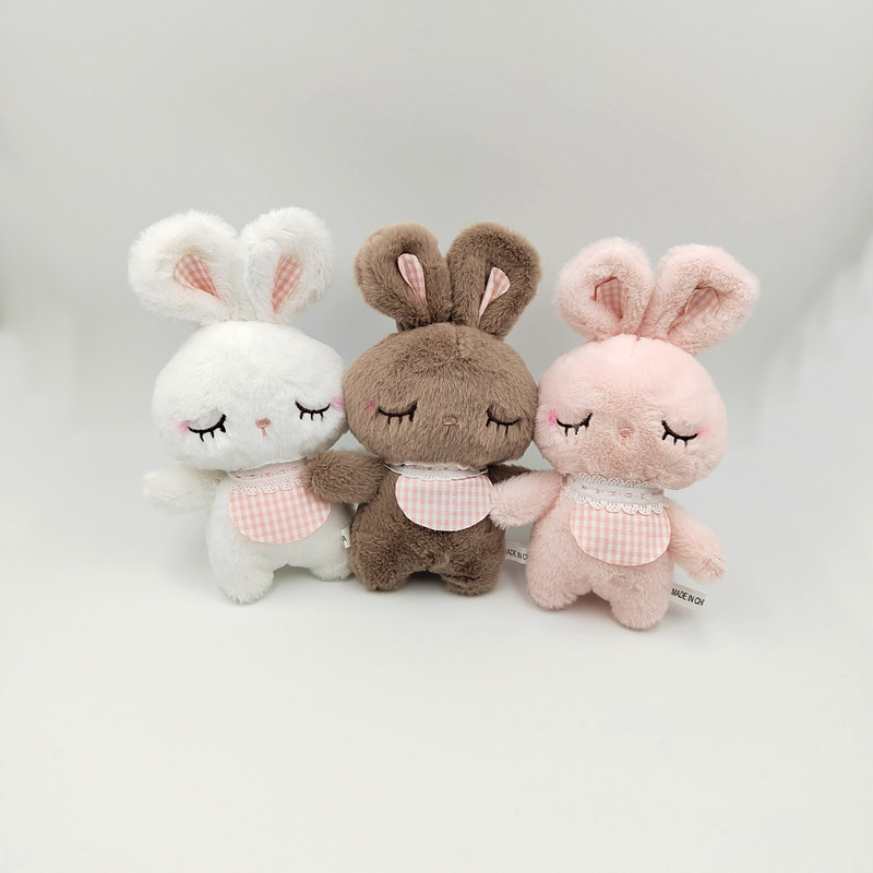 4 Inch Cute Simulation Soft Cartoon Plush Rabbit Bunny Teddy Bear Dog Sheep Keychain Toy
