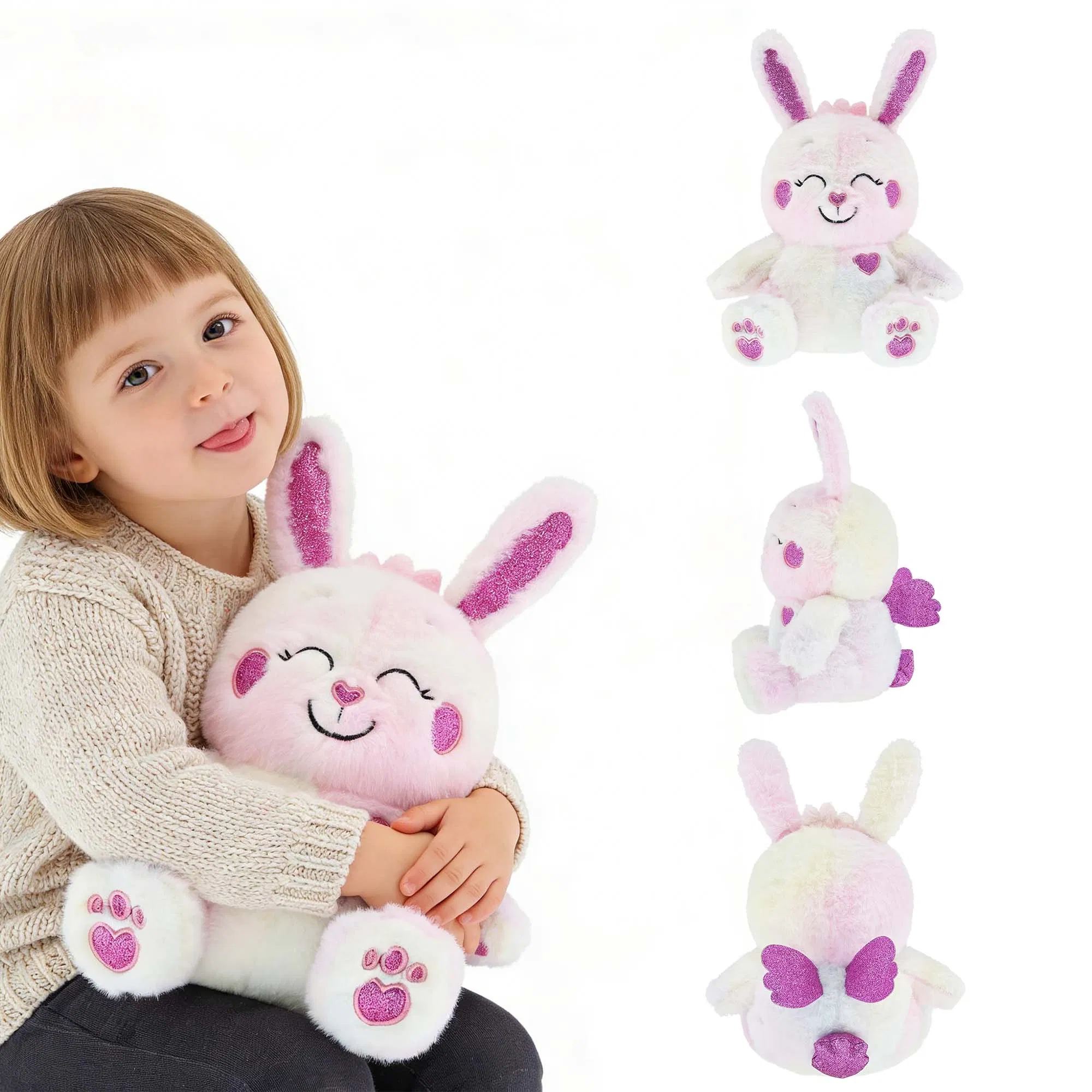 Kawaii Sitting Long Ear Rabbit Plushies Handmade Custom Plush Toy Child's First Easter Gift Bunny Stuffed Animal Toy