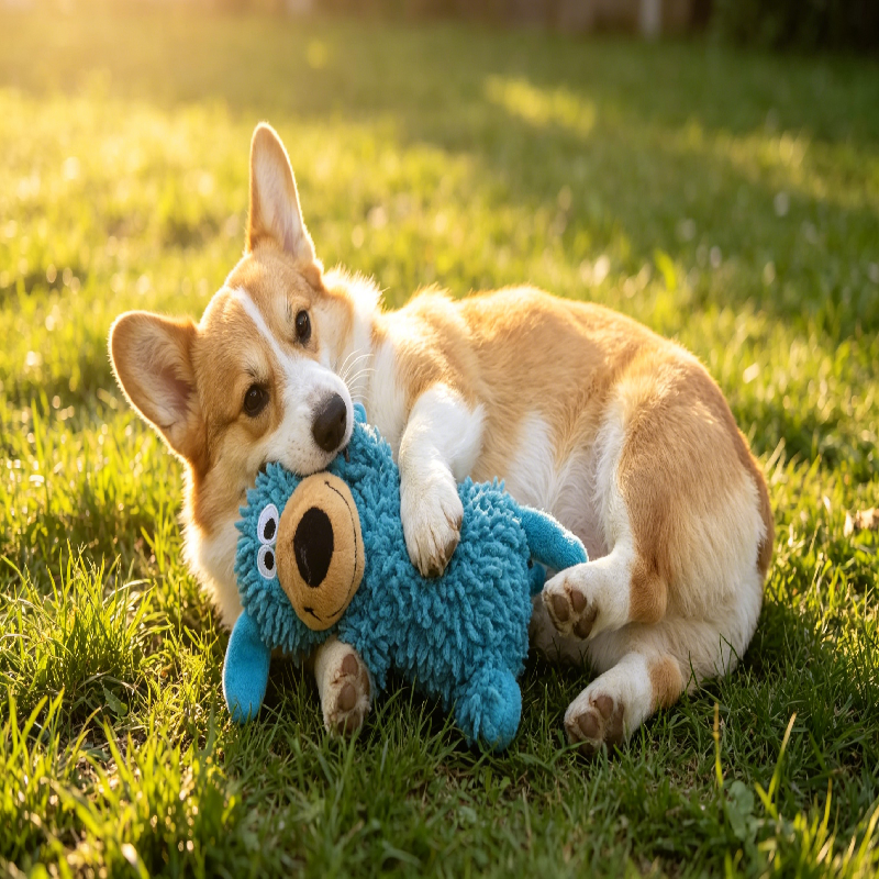 Creative Dog Plush Pet Toy, Multi-functional Interactive Squeaky Chew Toy