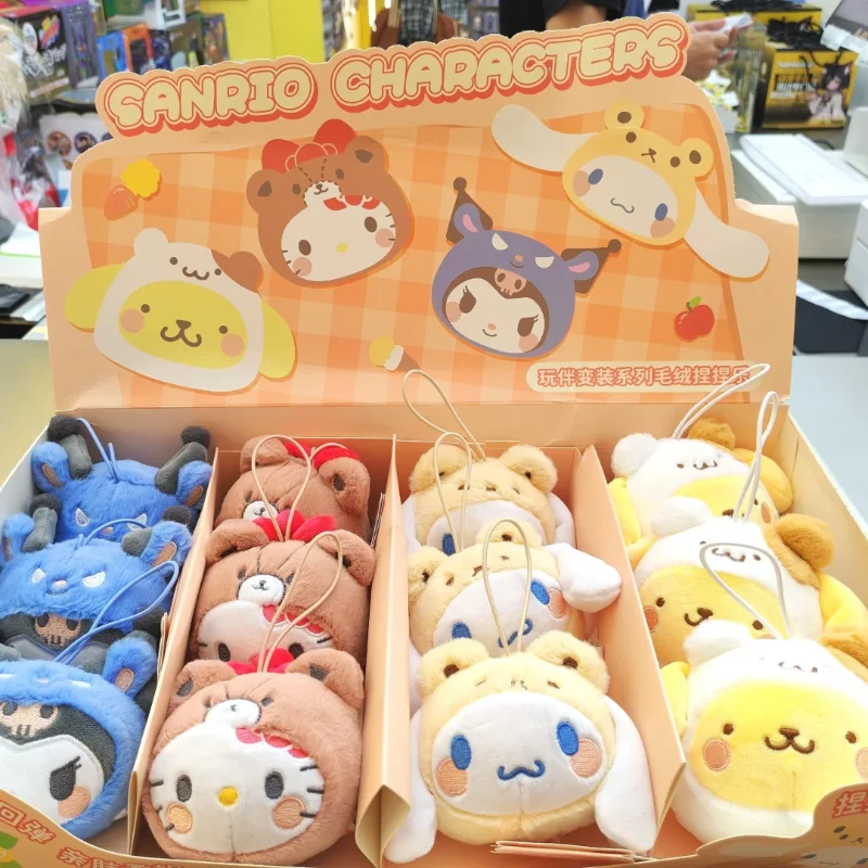 Original Sanrioed Characters Changeable Outfit Squishy Plush Toy Blind Box Hello Kittyed Stress Relief Hanging Decor Kawaii Gift