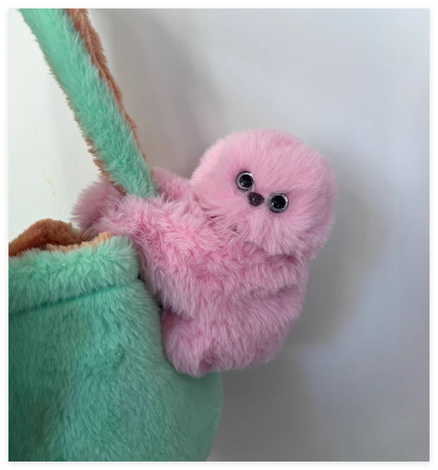 Kawaii Heal Doll AI Owl Mirumi Furry Robot Pet Be Shy Singing Turning Head Learning to Speak Electric Doll Plush Toy Bag Charm