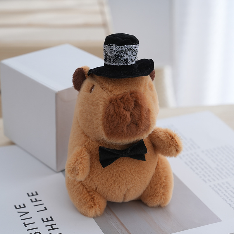 Cute Wedding Dress Capybara Keychain Stuffed Animals Toys