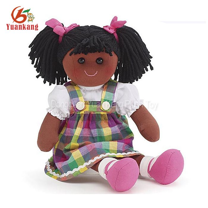 Wholesale Custom Cheap Plush Toy Human Plush Baby Black Girl Rag Dolls Fashion Unisex Stuffed Soft Toy,stuffed &amp; Plush Toy