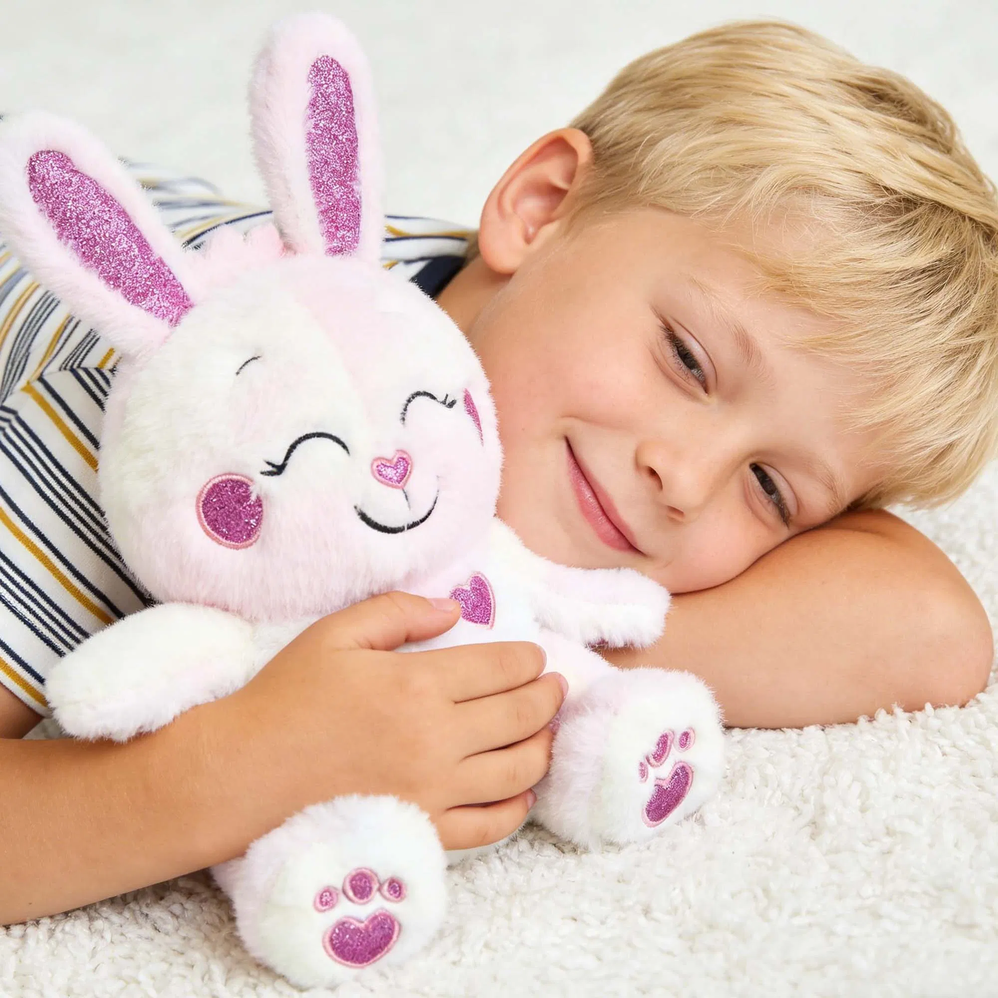Kawaii Sitting Long Ear Rabbit Plushies Handmade Custom Plush Toy Child's First Easter Gift Bunny Stuffed Animal Toy