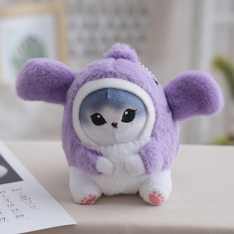 Peluches Plushy Fluffy Mini Plush Toy Kitten cat Shark Kawaii cat Keychain Plushie Stuffed Animals Plush Small Cats Bag Charm
