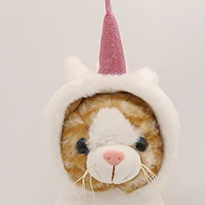 Kawaii Style New Soft Companions Cat with Unicorn Hat Plush Stuffed Animal Doll Adorable Kids Holiday Gifts