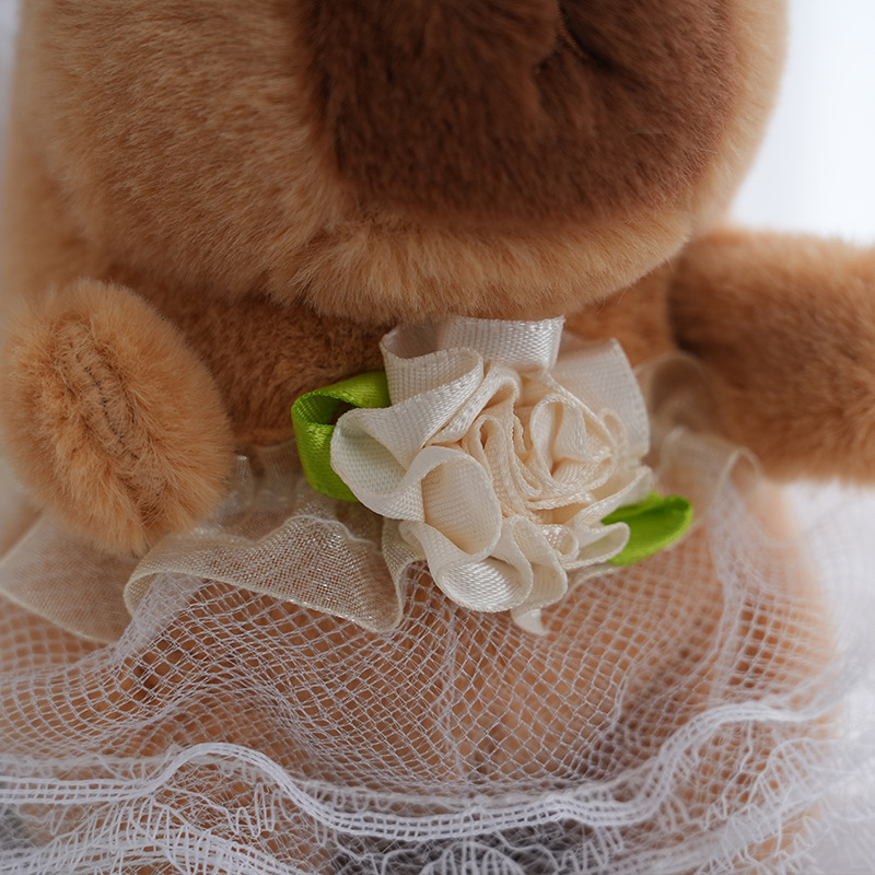 Cute Wedding Dress Capybara Keychain Stuffed Animals Toys