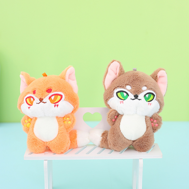 Wholesale Mini Cute Plush Wolf Keychain Pendant Soft Toy Custom Logo Soft Plushies Stuffed Animal Toys for Promotion