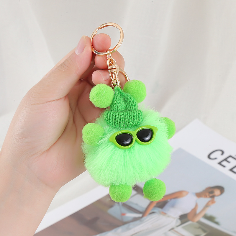 Elf Plush Keychain Toy Soft Rabbit Fur Plush Ball Keychain Plush Doll Car Bag Pendant Cute Anime Plush Pomball Keychain