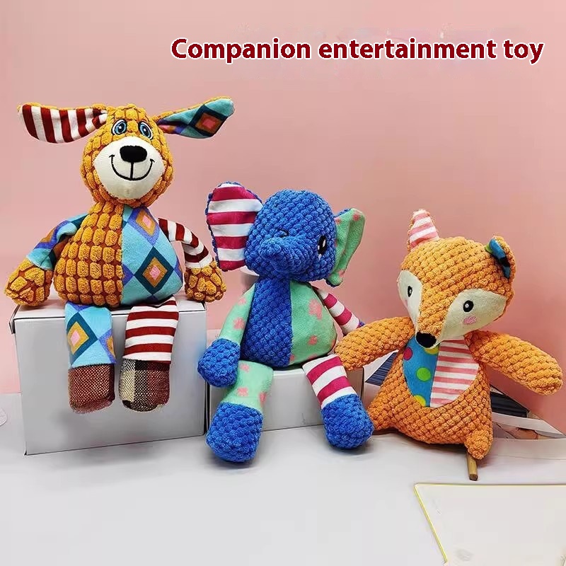 Luxury Eco-Friendly Waterproof Cartoon Style Squeak Plush Chew Toy Cute Interactive Dog Teething-Resistant