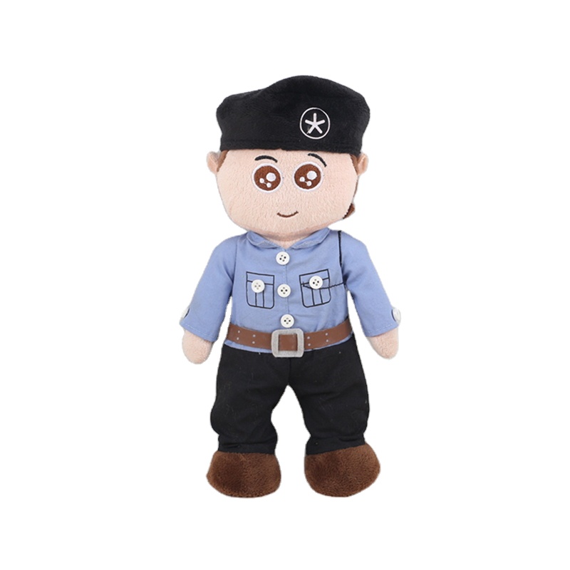 Customized 100% Polyester Plush Character Policeman Plush Doll Toys for Kids