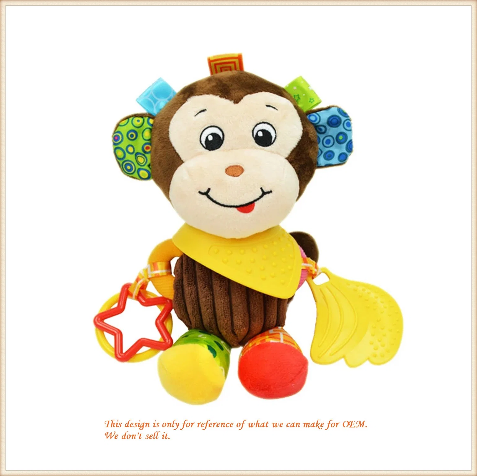 Baby Toys Hanging Ring Bell Teether Plush Animals Educational Toys for Children