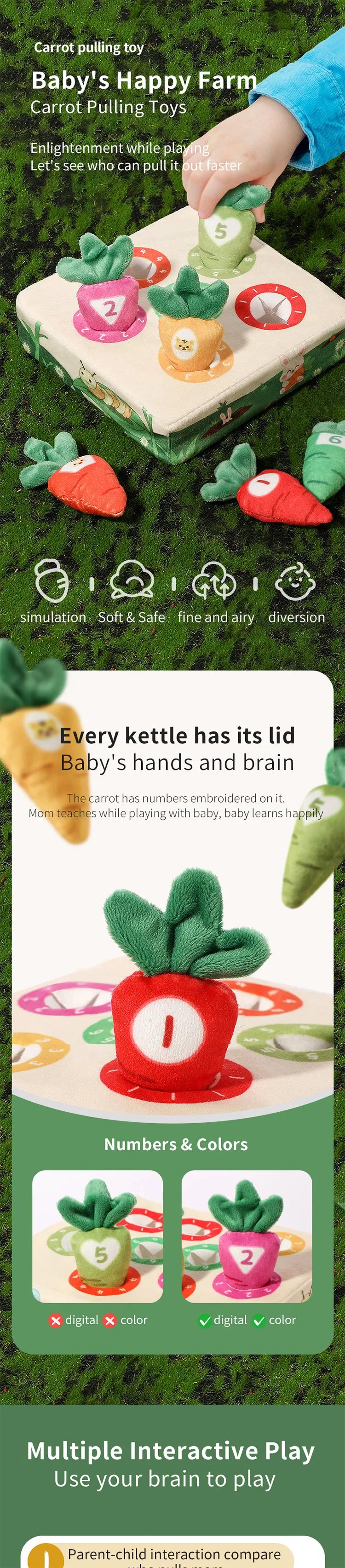 Montessori Radish Pulling Toy Detail 1