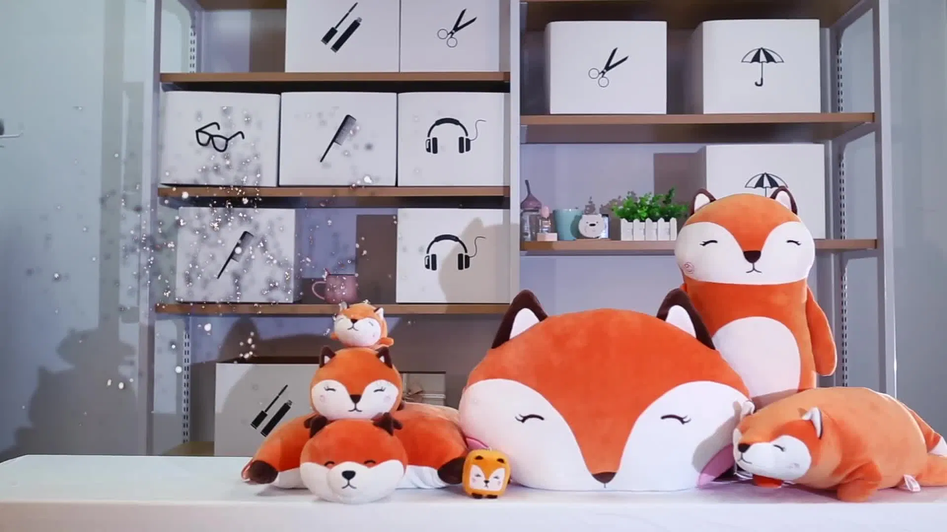 Custom Kids Plush Handmade Cartoon Cute Fox Plush Toy Sleeping Fabric Kids Plush Stuffed Toy