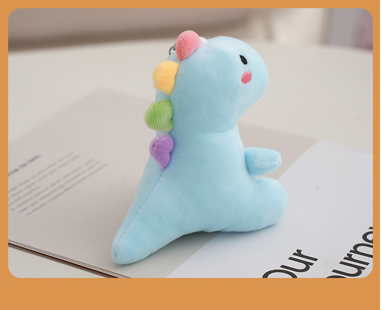 Mini Cartoon Dinosaur Plush Light Keychain